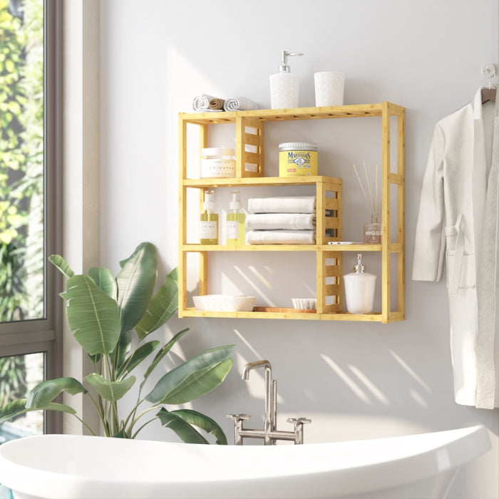 Lisbet - Shower Shelves 3-Tier Bamboo Bathroom Wood Shelves BO-HA Bamboo