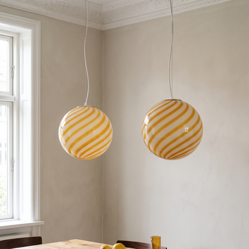 Kaja – Murano-Style Swirl Glass Globe Pendant Light Lighting > Pendant Lights > Glass Globe Pendants BO-HA