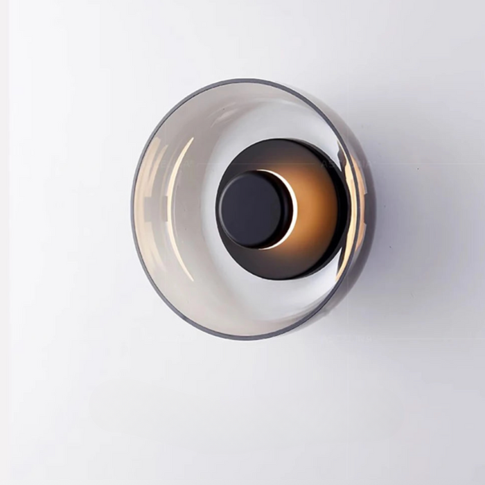 Svala - Modern Glass LED Wall Light BO-HA Smoke Gray