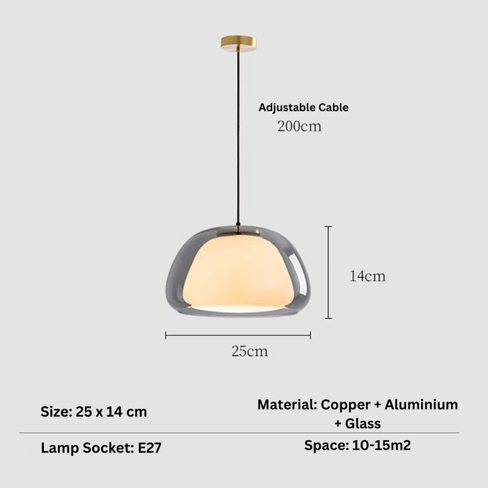 Amba - Jelly Globe Pendant Light Modern Pendant Light Dome Pendant Light  BO-HA Smokey 25 cm 