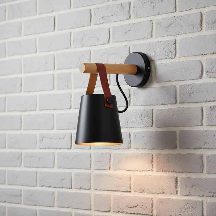 Marit - Nordic Wooden Wall Lights for Bedroom BO-HA Black