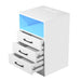 Einar - White Modern 3 Drawer Nightstand with Charging Station  BO-HA   