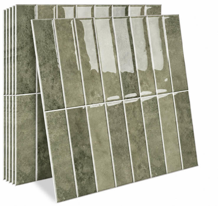 Ebba – Nordic Peel-and-Stick Kitchen Backsplash Tile BO-HA Moss Olive Green