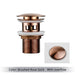 Mirja - Bathroom Sink Drain Pop Up Drain Bathroom Sink Stopper  BO-HA Brushed Rose Gold With Overflow 