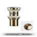 Mirja - Bathroom Sink Drain Pop Up Drain Bathroom Sink Stopper  BO-HA Brushed Gold With Overflow 