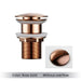 Mirja - Bathroom Sink Drain Pop Up Drain Bathroom Sink Stopper  BO-HA Rose Gold Without Overflow 
