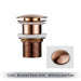 Mirja - Bathroom Sink Drain Pop Up Drain Bathroom Sink Stopper  BO-HA Brushed Rose Gold Without Overflow 