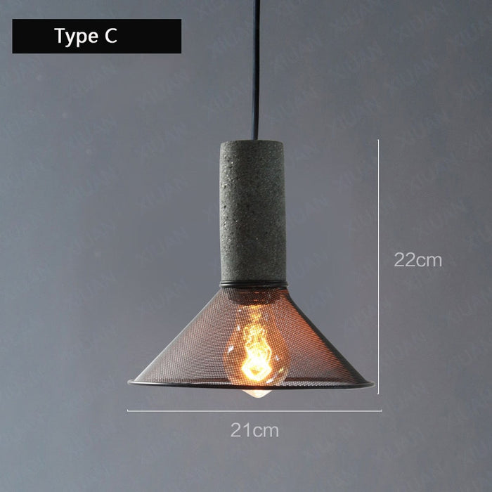 Aslak Loft Cement Pendant Lamp  BO-HA C No Bulb 