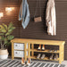 Thylda - Shoe Rack for Entryway Bamboo Shoe Rack Bench  BO-HA   