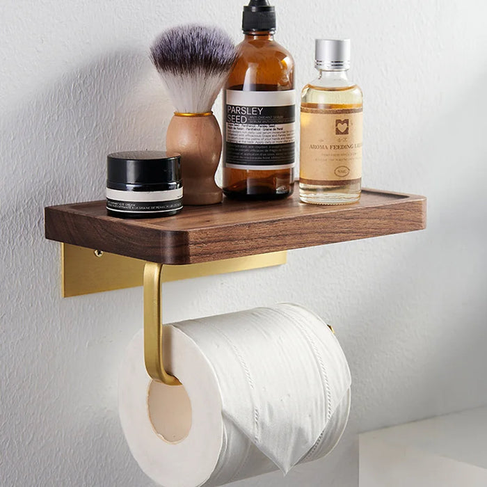 Cecilie - Toilet Roll Holder Brass Wood  BO-HA   