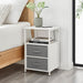 Eilif - Modern 3 Drawer Nightstand with Charging Station  BO-HA 2 Drawer White  