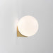 Solja – modern glass orb wall sconce – gold single head with frosted opal glass shade
