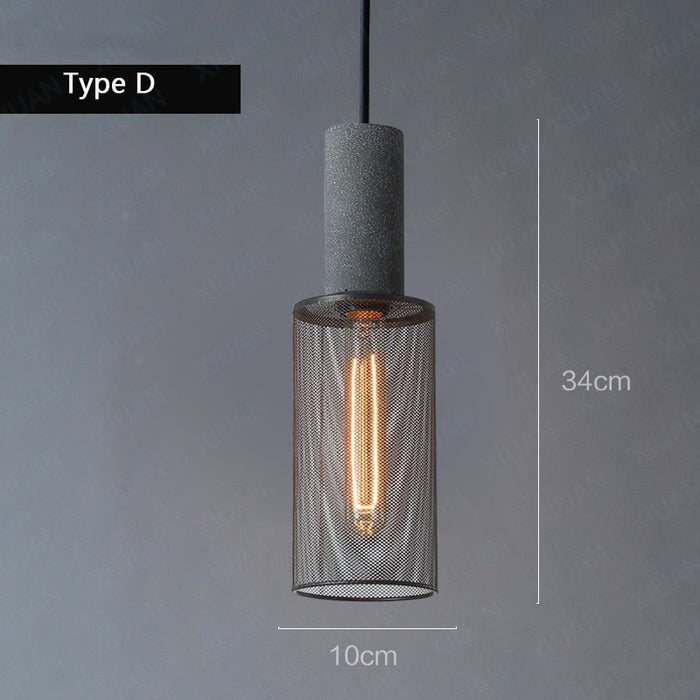 Aslak Loft Cement Pendant Lamp  BO-HA D No Bulb 
