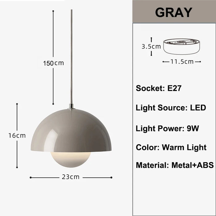 Eydis – Bauhaus Pendant Light Flowerpot BO-HA Gray