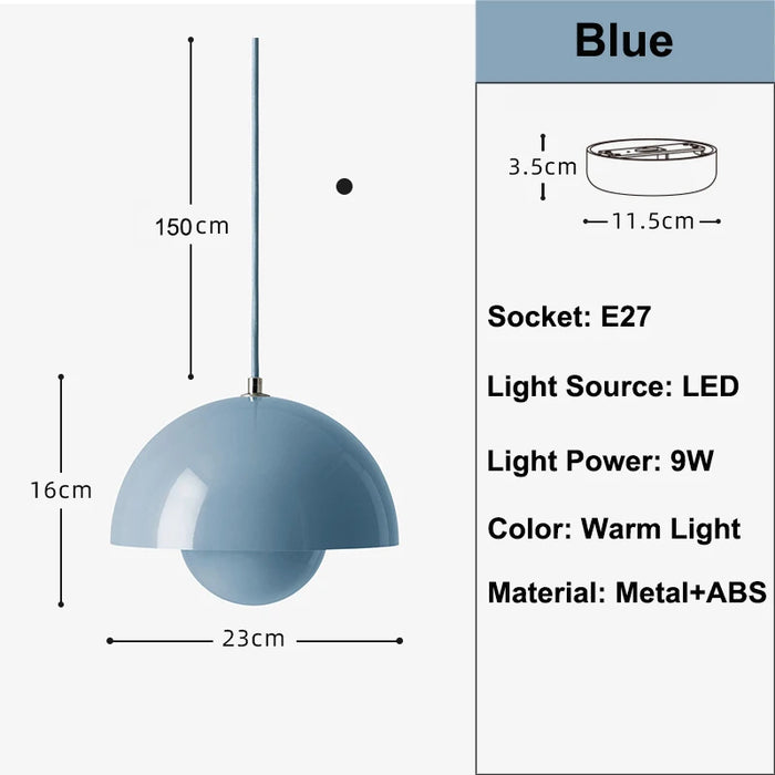 Eydis – Bauhaus Pendant Light Flowerpot BO-HA Blue