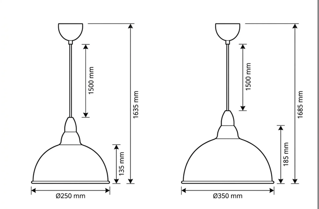 Sindre – Distressed Metal Dome Pendant Light BO-HA