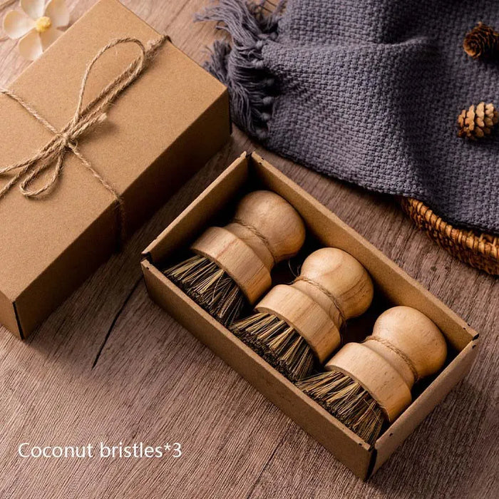Kabbi - Natural Dish Cleaning Brush Wooden Handle  BO-HA Coconut Bristals  