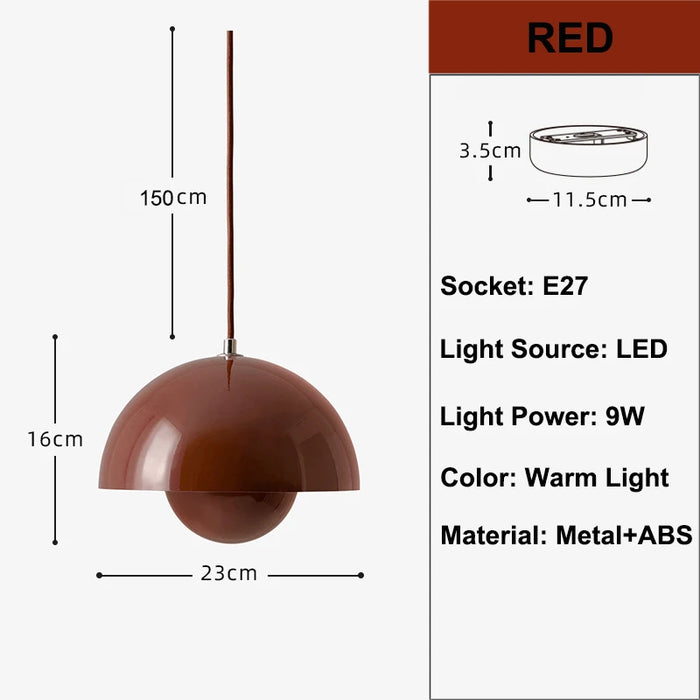 Eydis – Bauhaus Pendant Light Flowerpot BO-HA Red