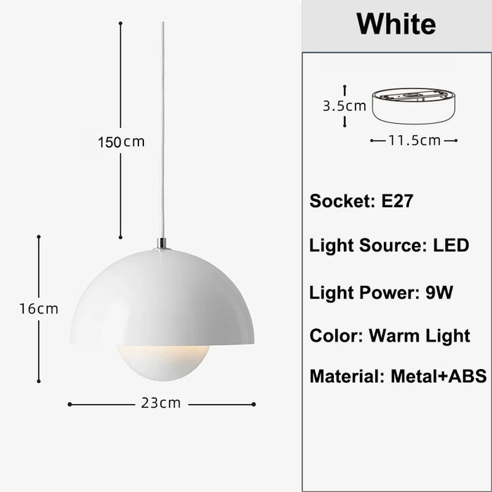 Eydis – Bauhaus Pendant Light Flowerpot BO-HA White