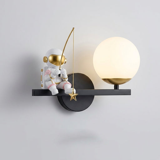 Artur - Nursery Night Light Childrens Lighting BO-HA Astronaut Sitting Left Black