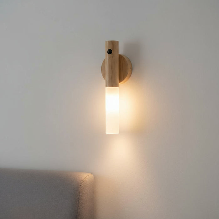 Arne - Rechargeable Wooden Sconce BO-HA Light Brown Pair of Wall Sconces