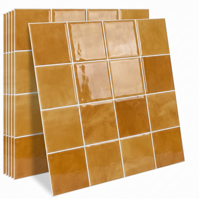 Ebba – Nordic Peel-and-Stick Kitchen Backsplash Tile BO-HA Honey Mustard Square
