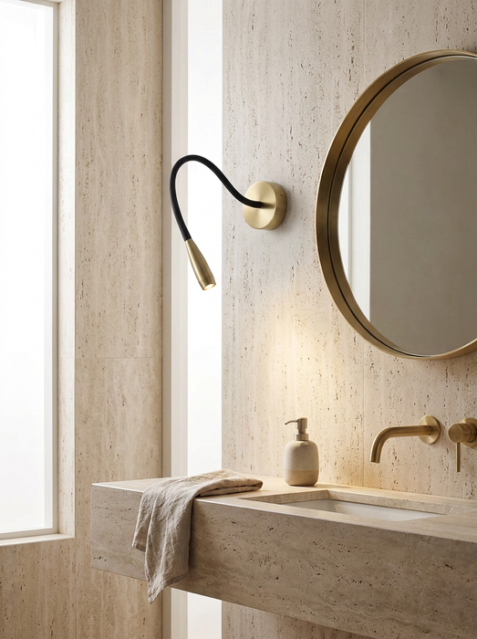 Lina – Slim Copper LED Bedside Reading Wall Sconce BO-HA