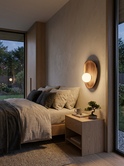 Bjork – Nordic Wood & Glass Wall Sconce BO-HA