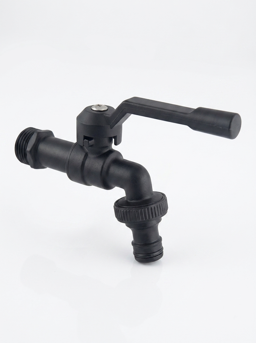 Skade – black brass outdoor garden faucet, single-outlet anti-freeze bibcock with lever handle