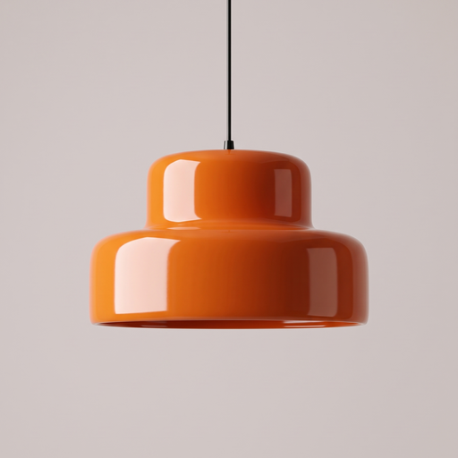 Sunna – Orange Bauhaus Iron Dining Pendant Light Lighting > Pendant Lights > Dining Room Pendants BO-HA