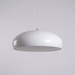 White dome pendant light hung as a kitchen island pendant light in a Nordic kitchen