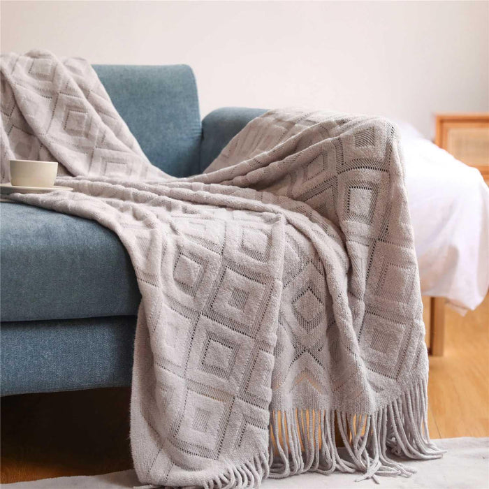 Brynja - Vallon Knit Blanket  BO-HA Gray Small 
