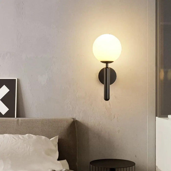Mynte - Luxury Wall Sconce  BO-HA Black with Milk Glass  