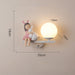 Leevi - Nursery Light Fixture Childrens Lighting  BO-HA Girl With Rabbit Left White