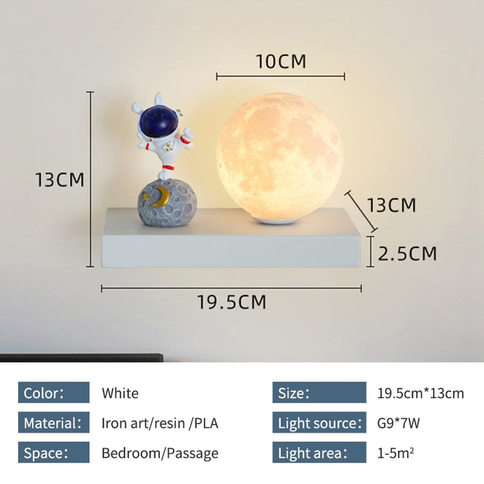 Sander - Nursery Lighting Figure Childrens Lighting  BO-HA Astronaut 2 White Left