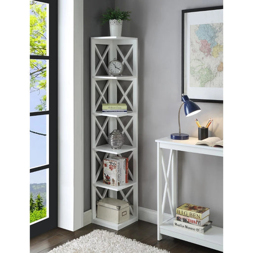 Alfhildur - 5 Tier Corner Shelves Display Shelves Living Room Shelves  BO-HA White  