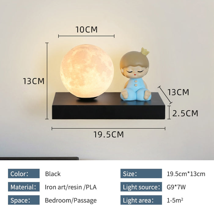 Sander - Nursery Lighting Figure Childrens Lighting  BO-HA Prince Black Right