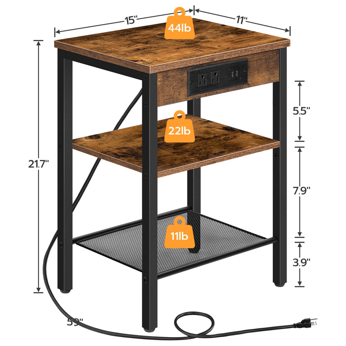 Kristian - Nightstand with Charging Station Small Nightstand  BO-HA   
