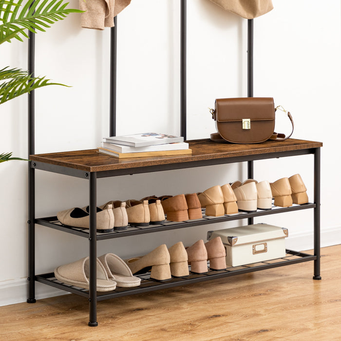 Torgny - Wall Mounted Coat Rack Shoe Rack for Entryway  BO-HA   