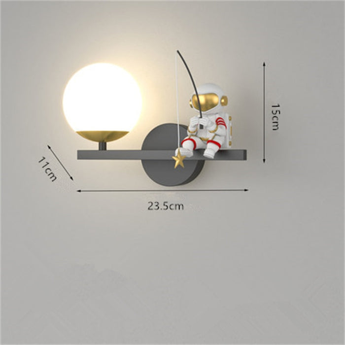Artur - Nursery Night Light Childrens Lighting  BO-HA Astronaut Sitting Right Black 