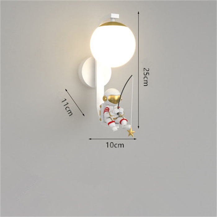 Artur - Nursery Night Light Childrens Lighting  BO-HA Astronaut Sitting Underneath White 