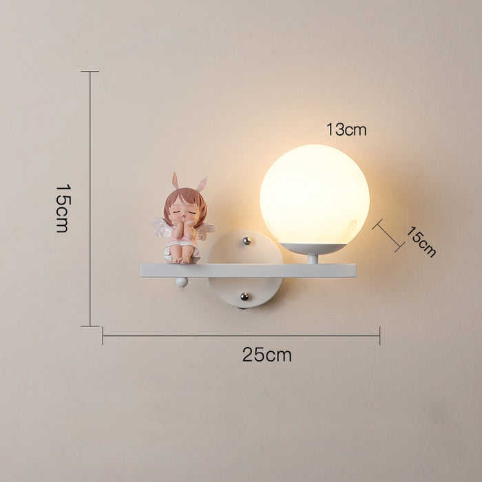 Leevi - Nursery Light Fixture Childrens Lighting  BO-HA Angel Left White