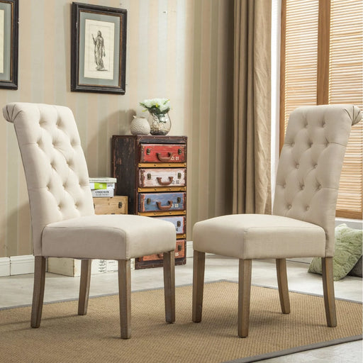 Soren - Nordic Mid-Century Dining Chair Set of 2 Tan Accent Chairs for Living Room  BO-HA Tan  