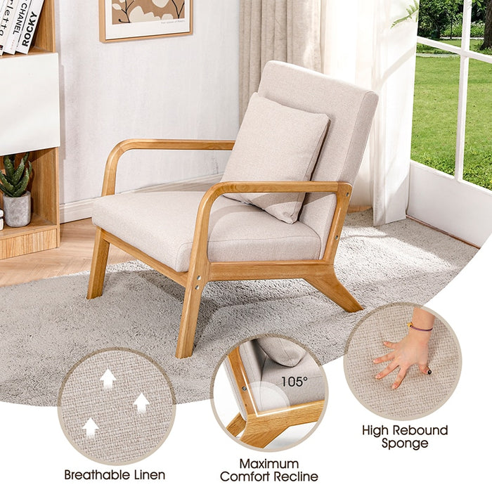 Maren - Living Room Accent Chairs Bedroom Chair Reading Armchair Indoor Wooden Chairs Reading Chair  BO-HA   