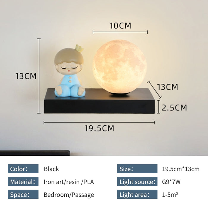 Sander - Nursery Lighting Figure Childrens Lighting  BO-HA Prince Black Left