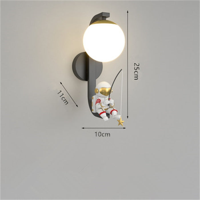 Artur - Nursery Night Light Childrens Lighting  BO-HA Astronaut Sitting Underneath Black 