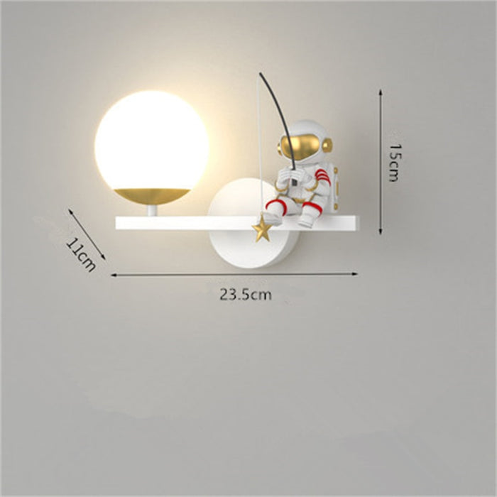 Artur - Nursery Night Light Childrens Lighting  BO-HA Astronaut Sitting Right White 