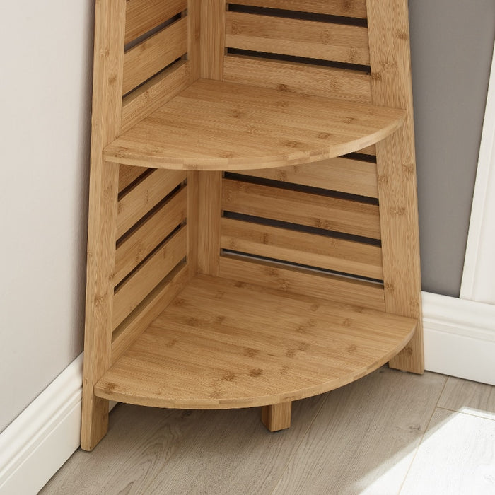 Asmund - 3 shelf bookcase Bamboo Wood Corner Shelf Unit  BO-HA   