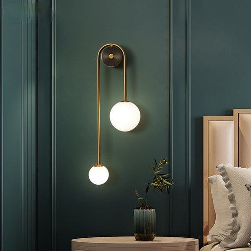 Amalia - Modern Nordic Gold Wall Sconces  BO-HA Single Wall Sconce 2 Glass Shades 