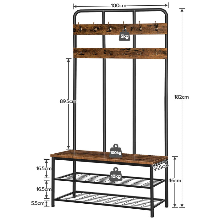 Torgny - Wall Mounted Coat Rack Shoe Rack for Entryway  BO-HA   